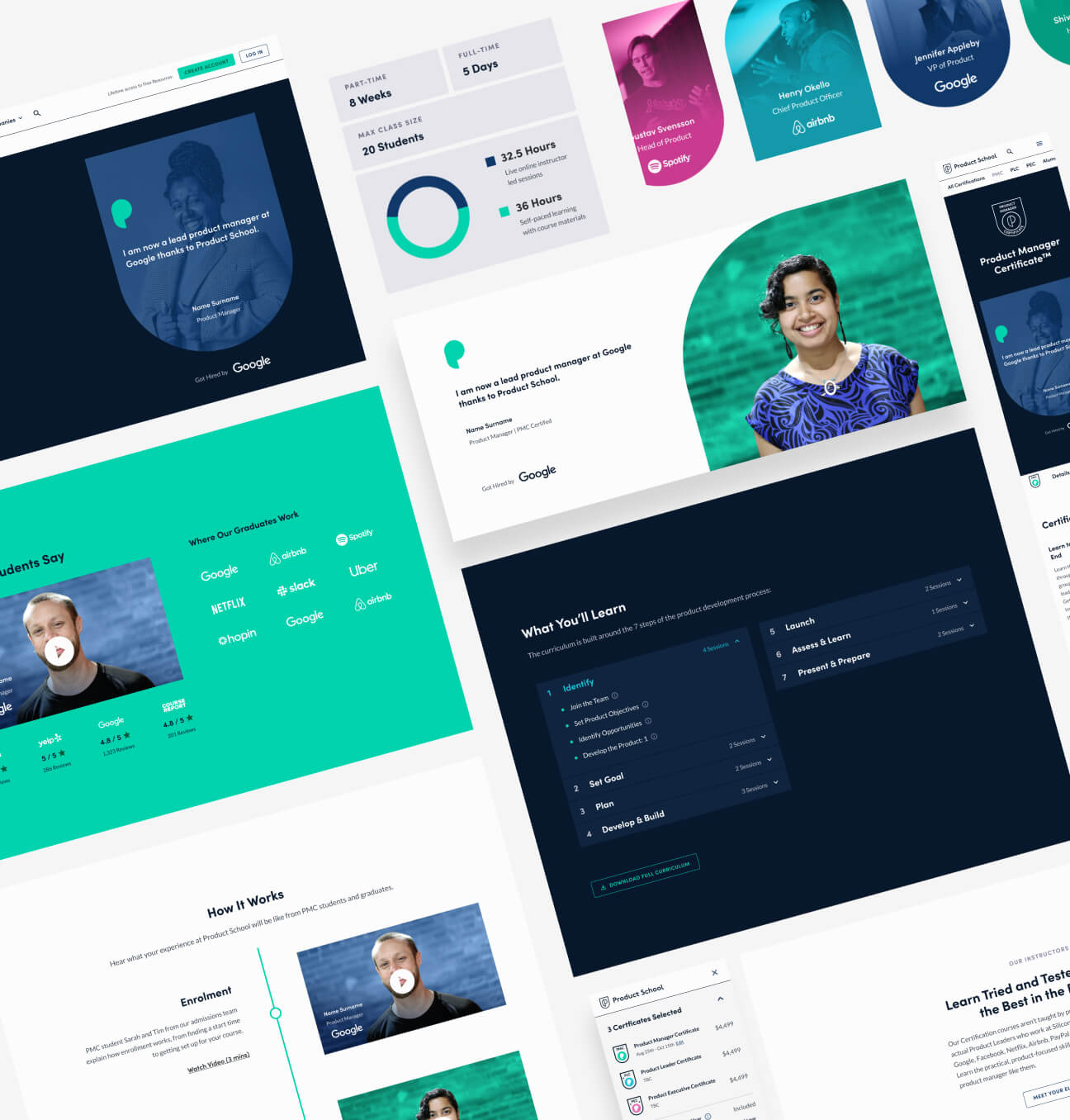 Selection of elements from the Product school design system